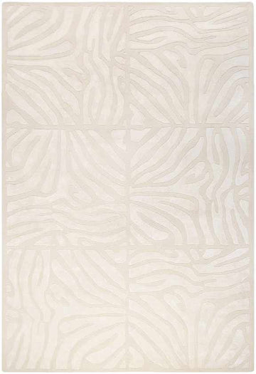 Wardfiance Hide Leather and Fur Cream Area Rug